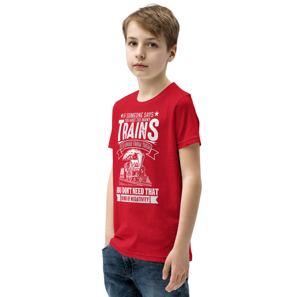 Too Many Trains? Youth Short Sleeve T-Shirt - Broken Knuckle Apparel