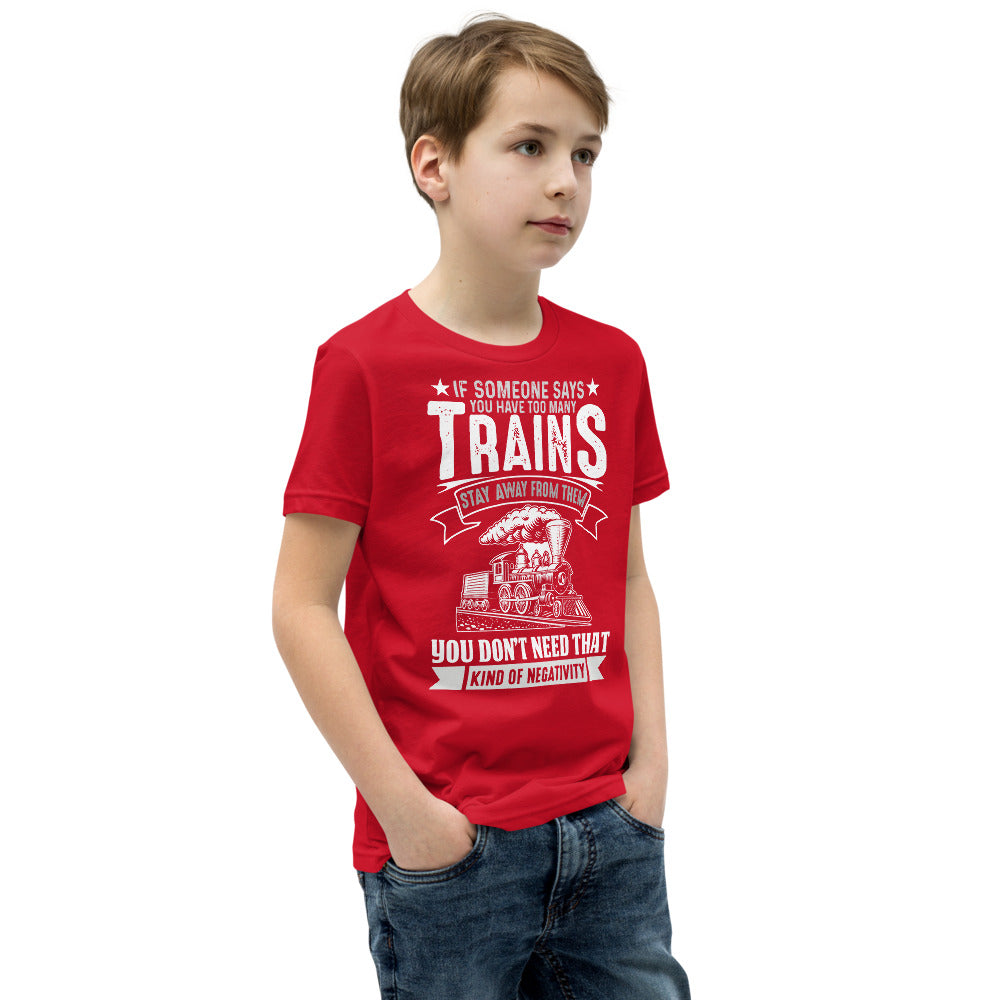 Too Many Trains? Youth Short Sleeve T-Shirt - Broken Knuckle Apparel