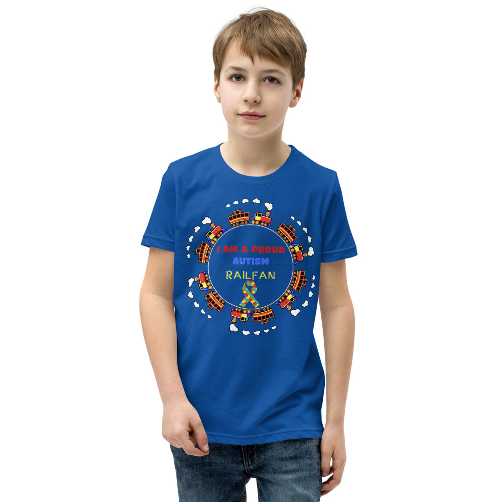 I Am a Proud Autism Railfan Youth Short Sleeve T-Shirt - Broken Knuckle Apparel