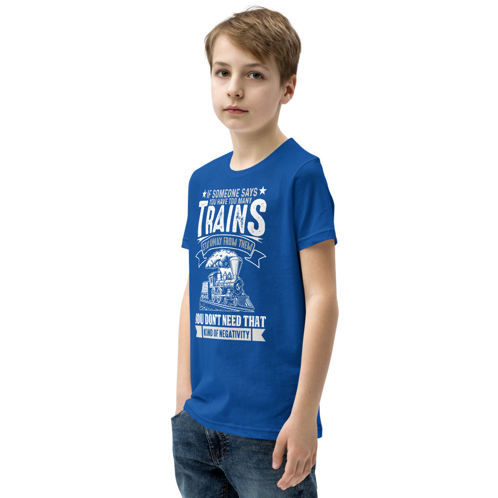 Too Many Trains? Youth Short Sleeve T-Shirt - Broken Knuckle Apparel