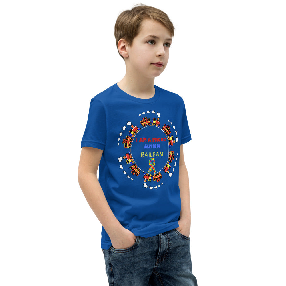 I Am a Proud Autism Railfan Youth Short Sleeve T-Shirt - Broken Knuckle Apparel