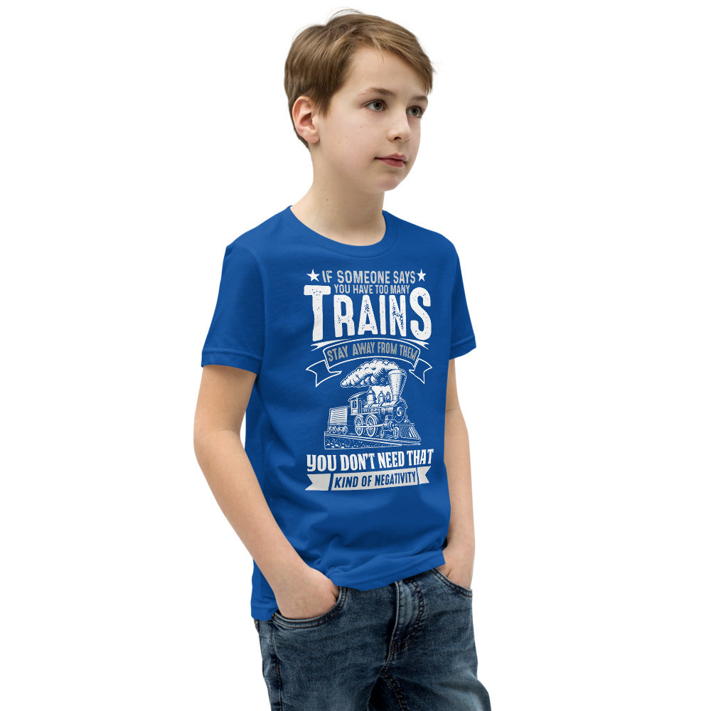 Too Many Trains? Youth Short Sleeve T-Shirt - Broken Knuckle Apparel