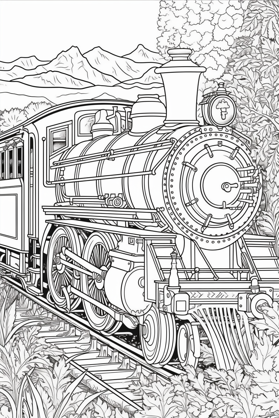 Locomotive Engine Coloring Page Free Download