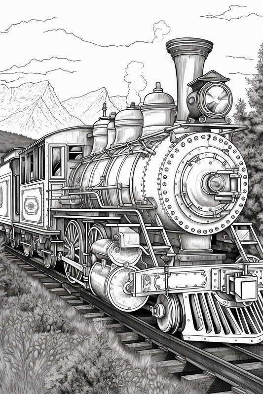 Locomotive Coloring Page Free Download
