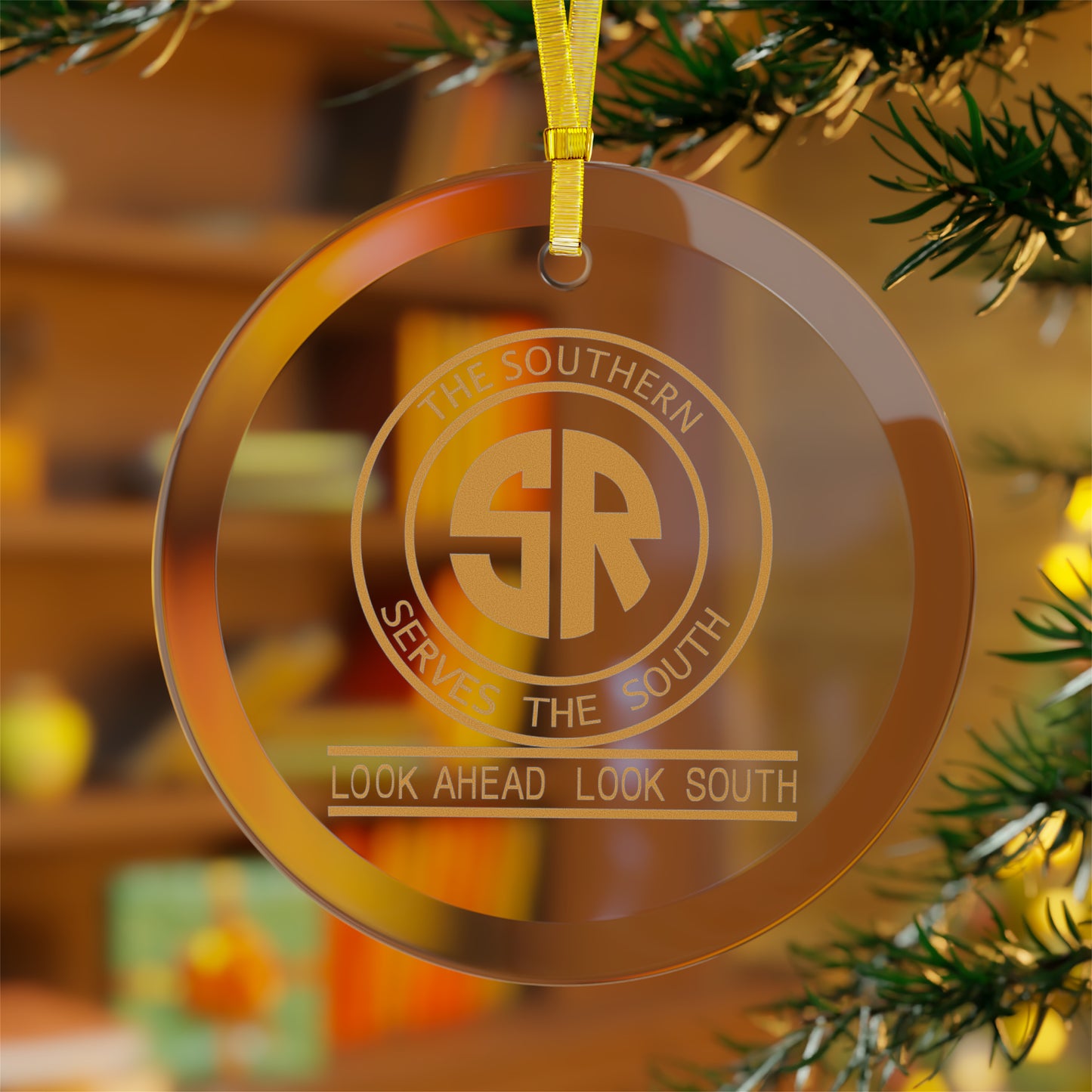 The Southern Serves the South Glass Ornament