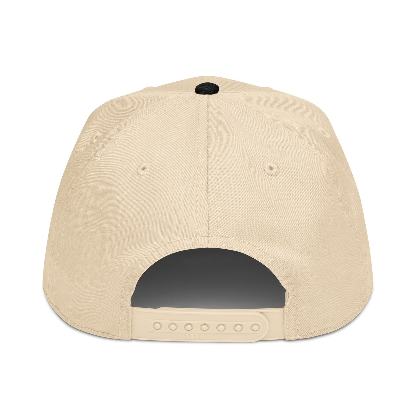 Beige cap with a black interior on a white background