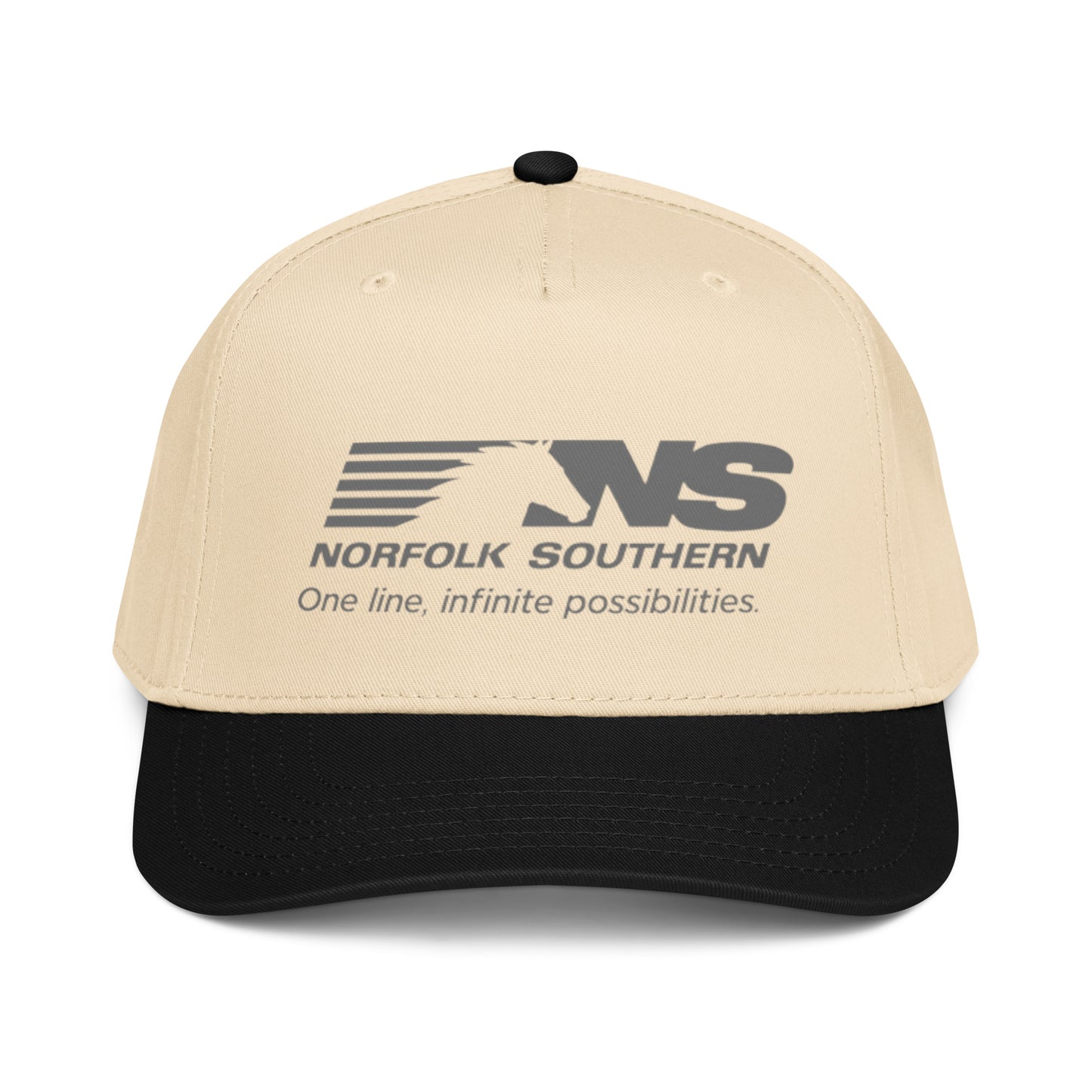 Beige and black cap with Norfolk Southern logo and text on a white background