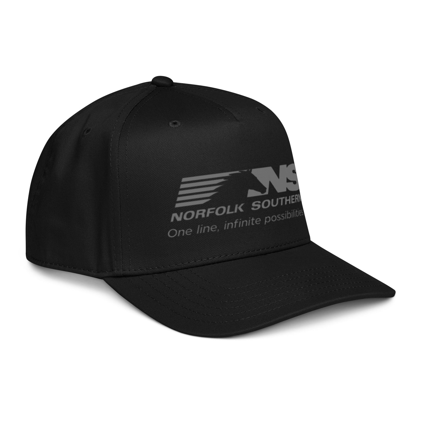 Black cap with Norfolk Southern logo on a white background
