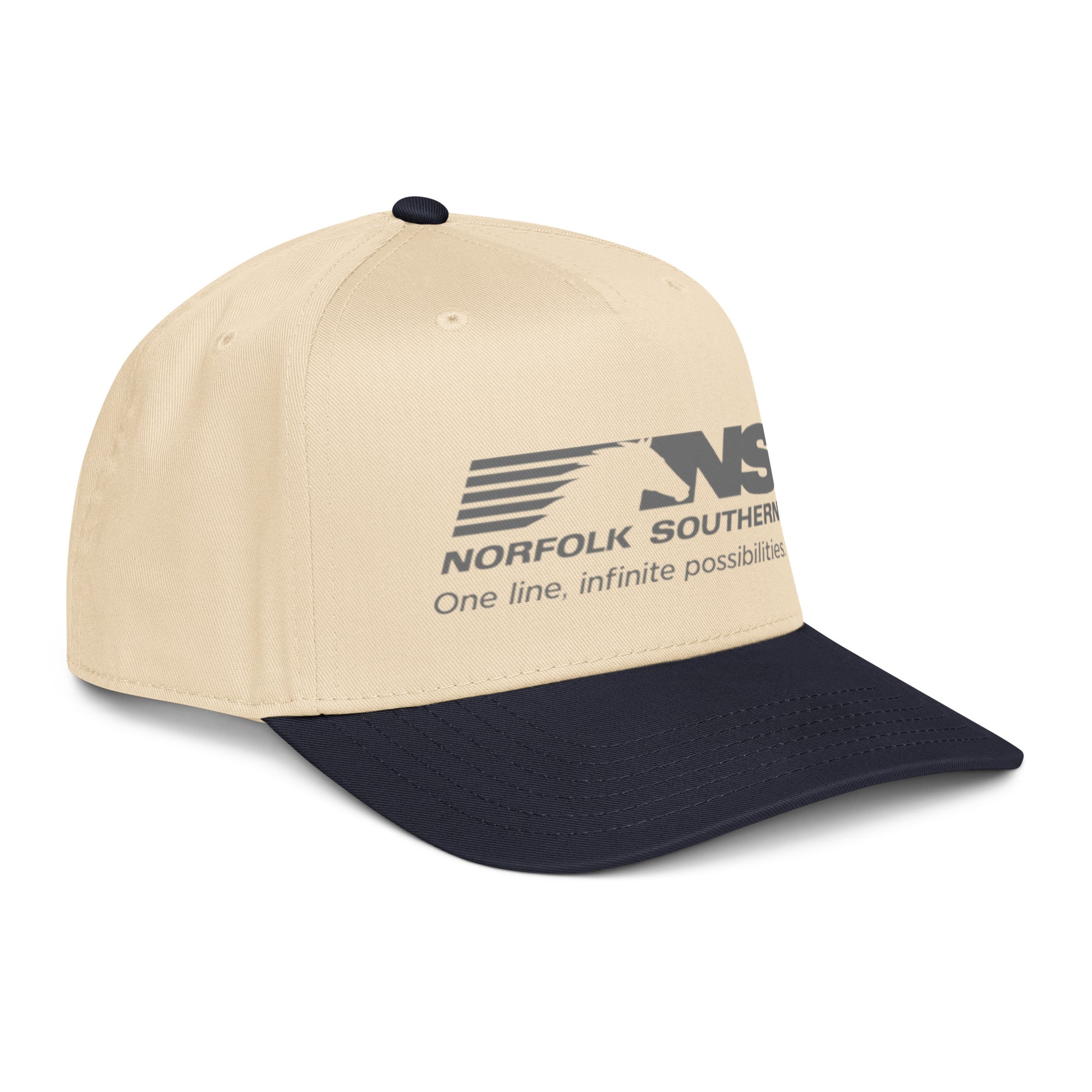 Beige and navy cap with Norfolk Southern logo on a white background