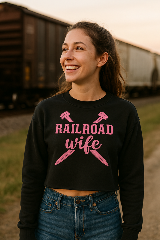 Railroad Wife Ladies Cropped Fleece Crew