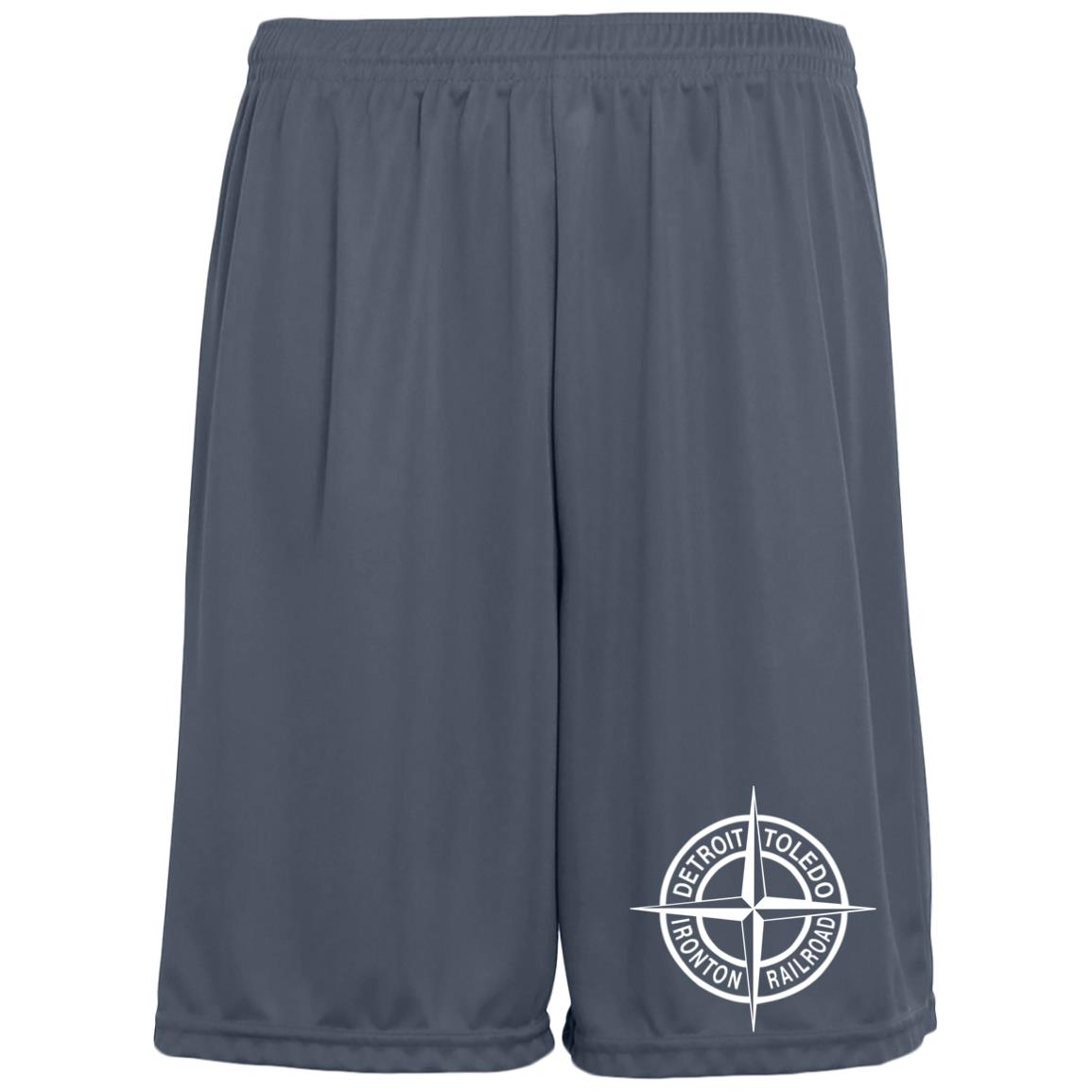 Detroit & Toledo Ironton [DT&I] Compass Moisture-Wicking Pocketed 9 inch Inseam Training Shorts