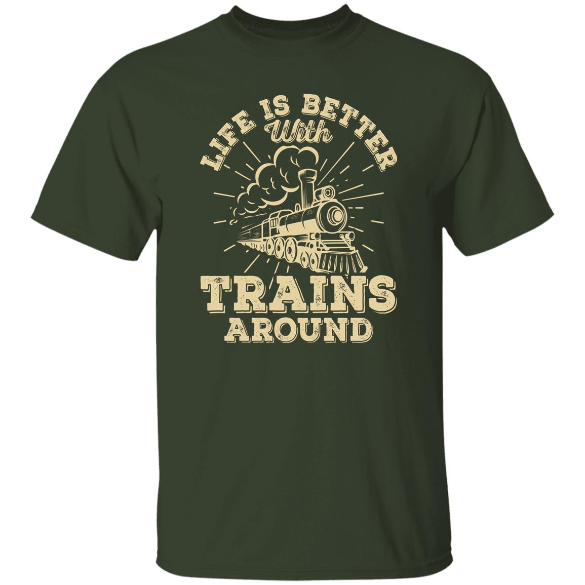 Life is Better with Trains Heavyweight Classic  T-Shirt
