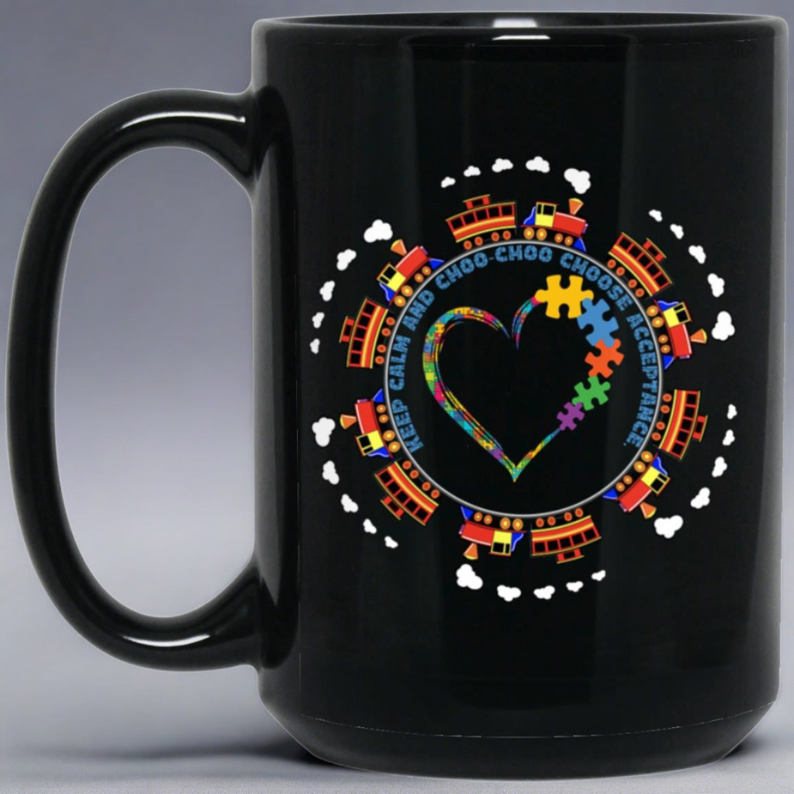 Embrace Diversity Autism Awareness 15oz Black Mug