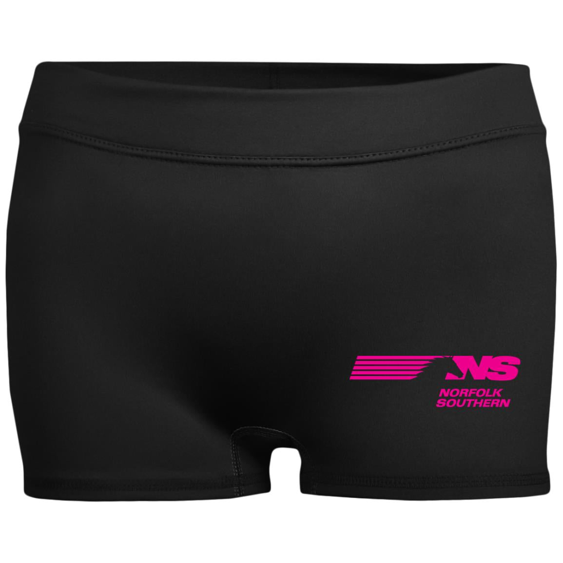 Pink Norfolk Southern Ladies' Fitted Moisture-Wicking 2.5 inch Inseam Shorts