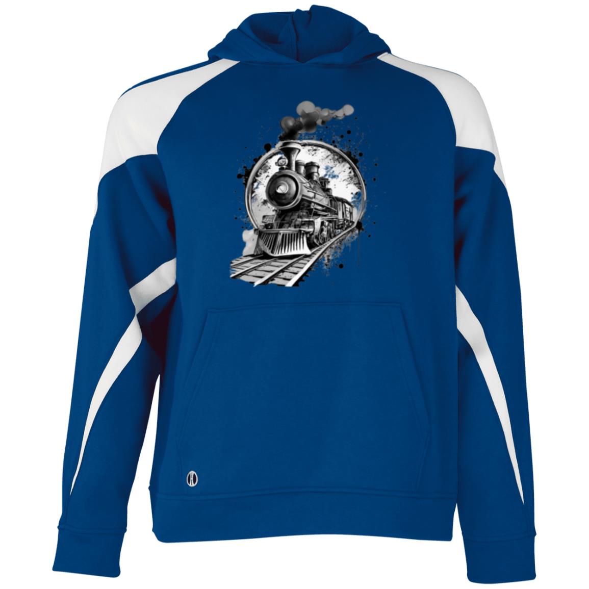 Steam Locomotive Youth Athletic Colorblock Fleece Hoodie