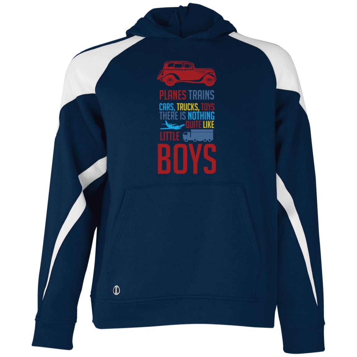 Planes, Trains, Cars Youth Athletic Colorblock Fleece Hoodie