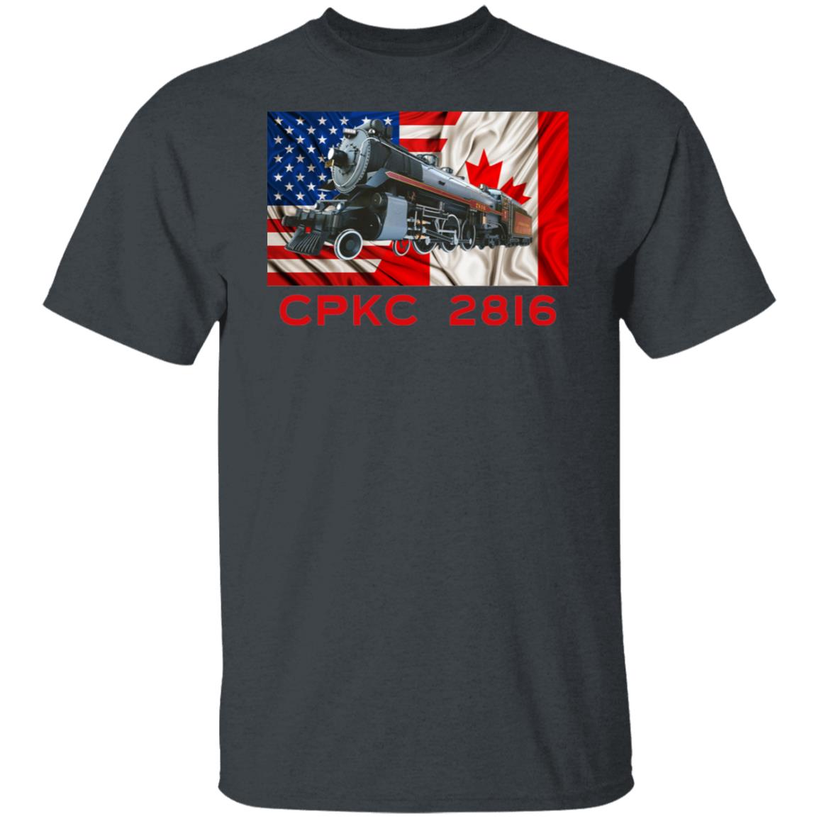 CPKC 2816 USA/Canada Flag Heavyweight Classic  T-Shirt