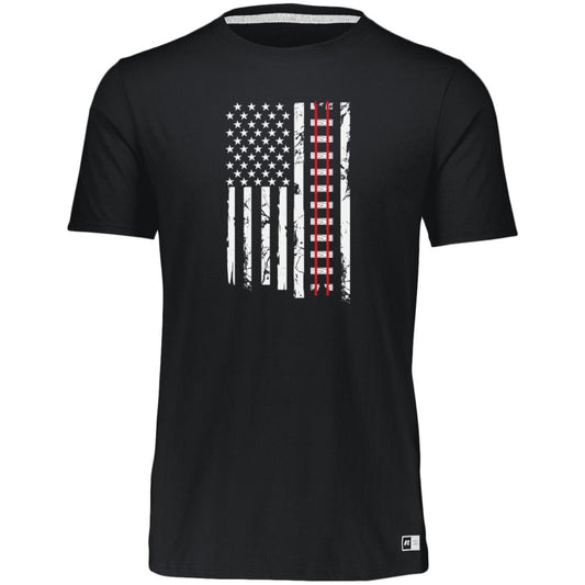 Train Tracks USA Flag Essential Dri-Power Tee