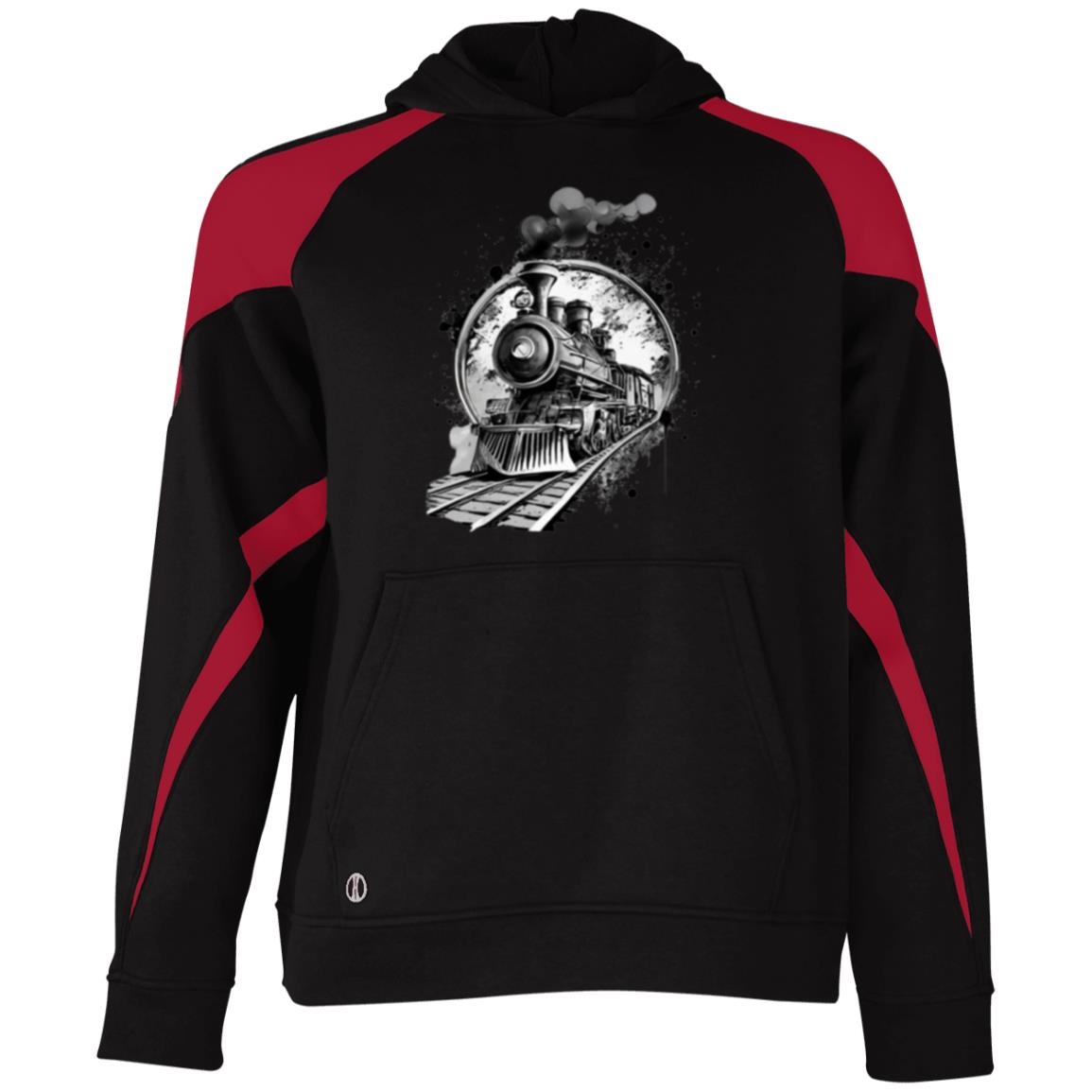 Steam Locomotive Youth Athletic Colorblock Fleece Hoodie