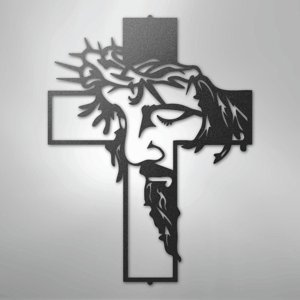 Divine Elegance: Majestic Steel Cross Wall Art – Broken Knuckle