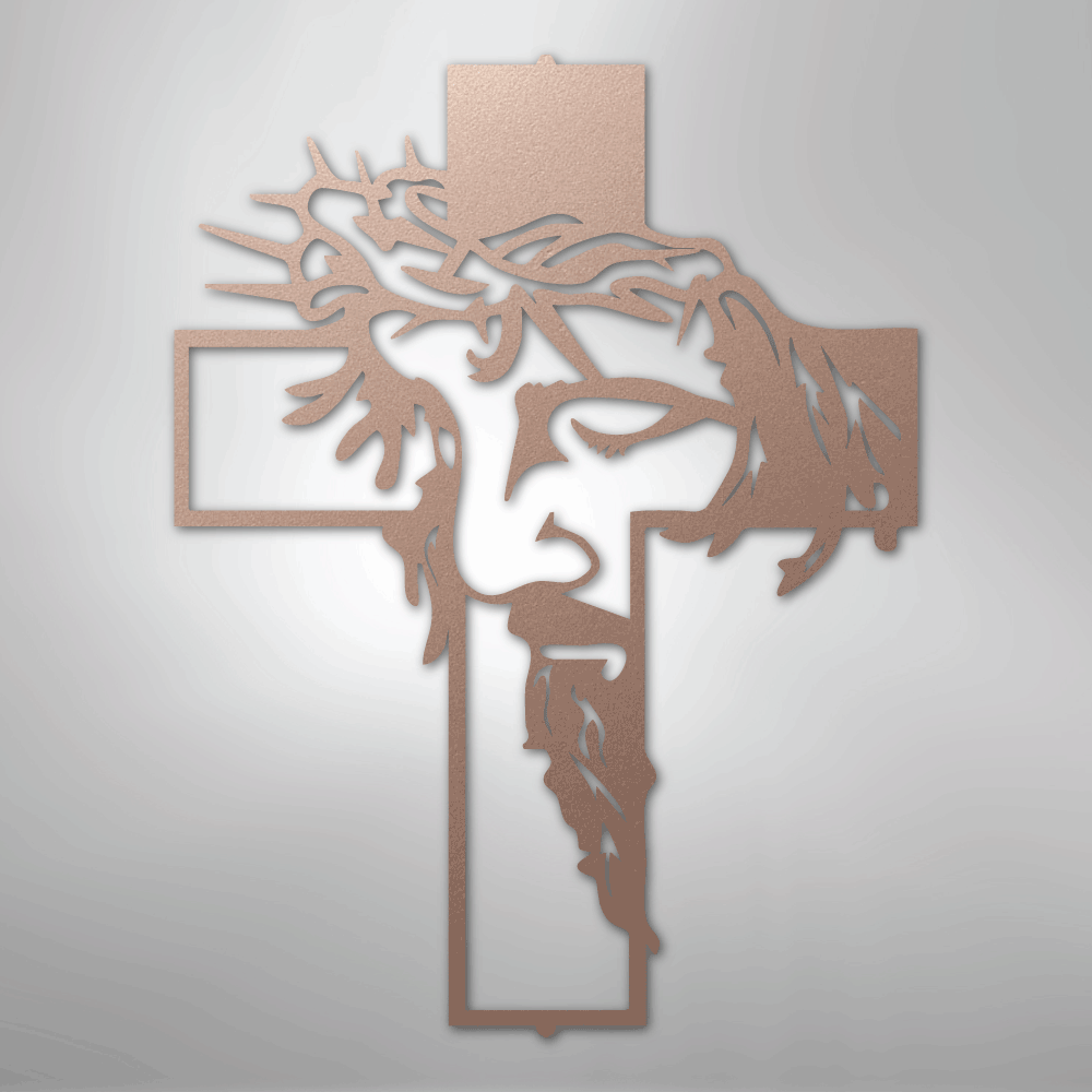 Divine Elegance: Majestic Steel Cross Wall Art – Broken Knuckle
