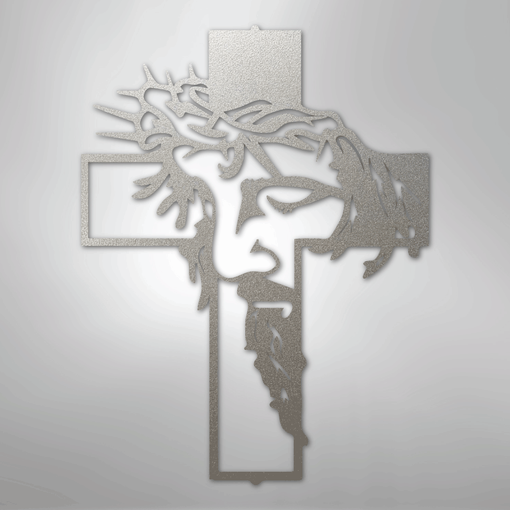 Divine Elegance: Majestic Steel Cross Wall Art – Broken Knuckle
