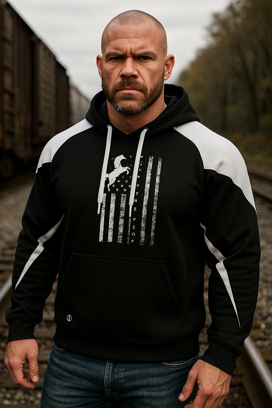Norfolk Southern American Flag Athletic Colorblock Fleece Hoodie