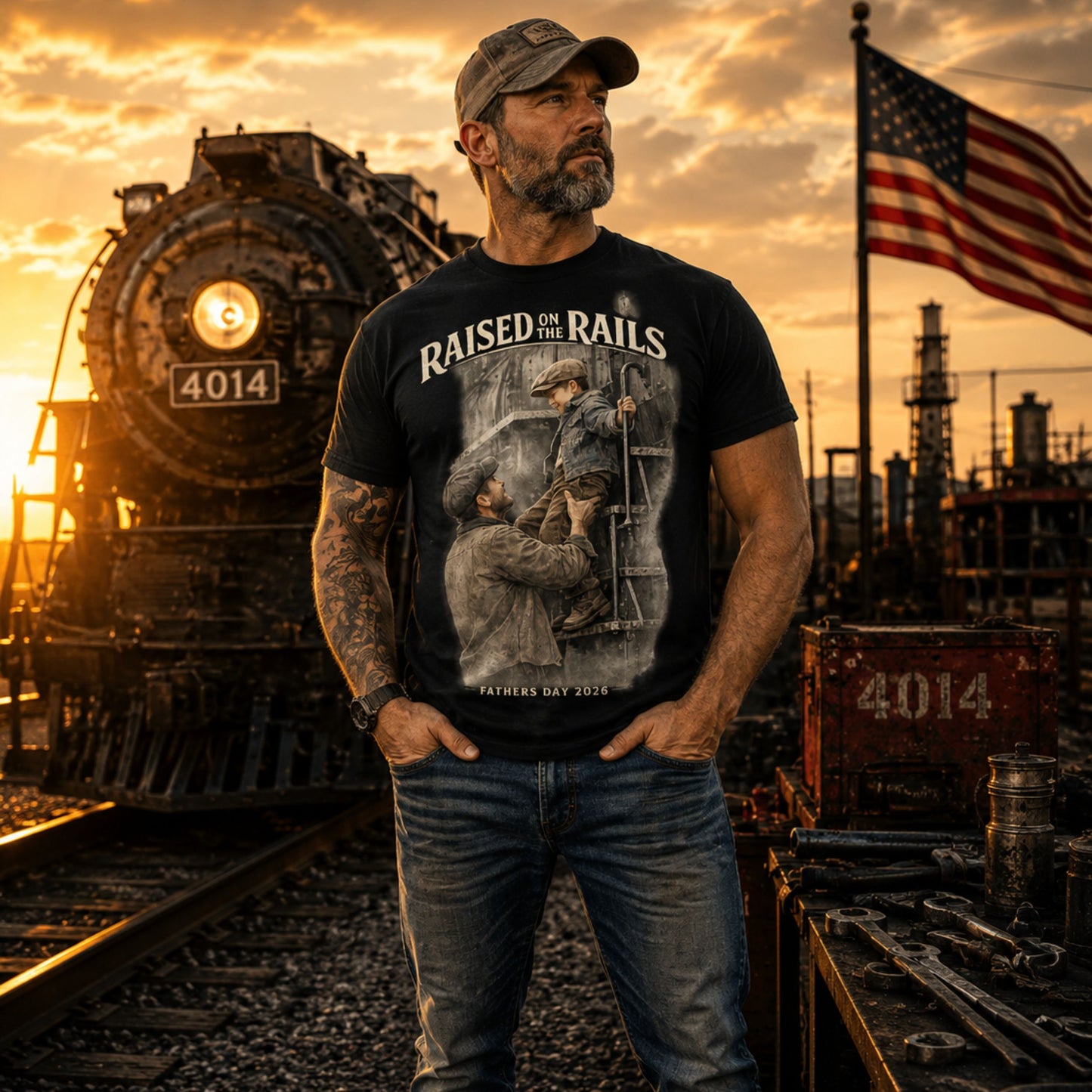 Raised On The Rails Father's Day 2026 Classic Tee
