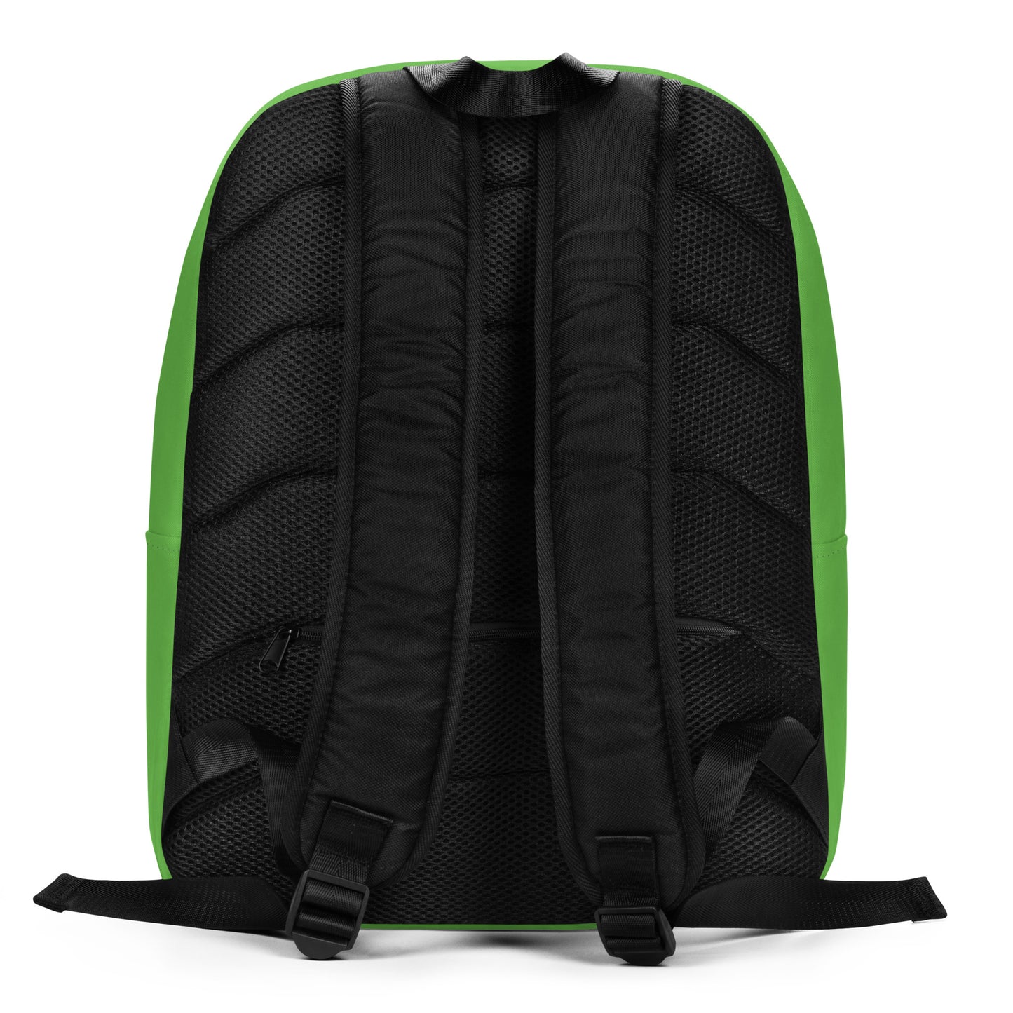 A vibrant green minimalist backpack displayed at a slight angle on a white background, featuring a bold graphic with the word HIGHBALL in tall black letters, where the letter I is a green railroad signal, sitting above the text KEEP MOVING.