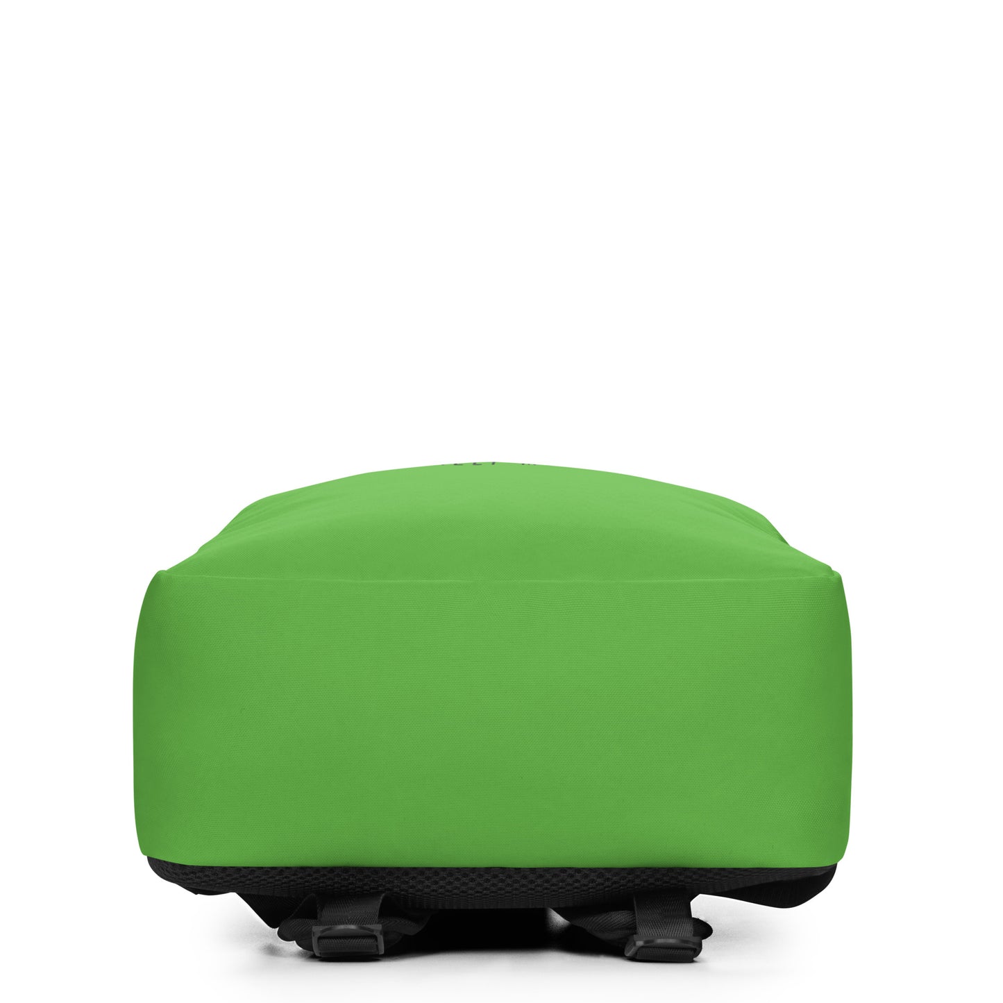 A vibrant green minimalist backpack displayed at a slight angle on a white background, featuring a bold graphic with the word HIGHBALL in tall black letters, where the letter I is a green railroad signal, sitting above the text KEEP MOVING.