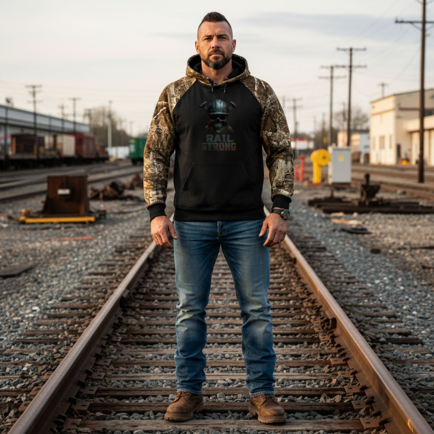 Rail Strong Realtree® Performance Colorblock Hoodie – Skull & Hammers Workwear Pullover