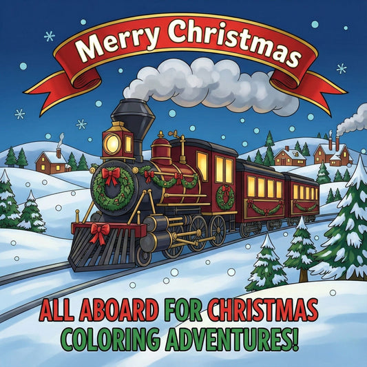 Free Christmas Train Coloring Book – Holiday Train Adventure Printable for Kids