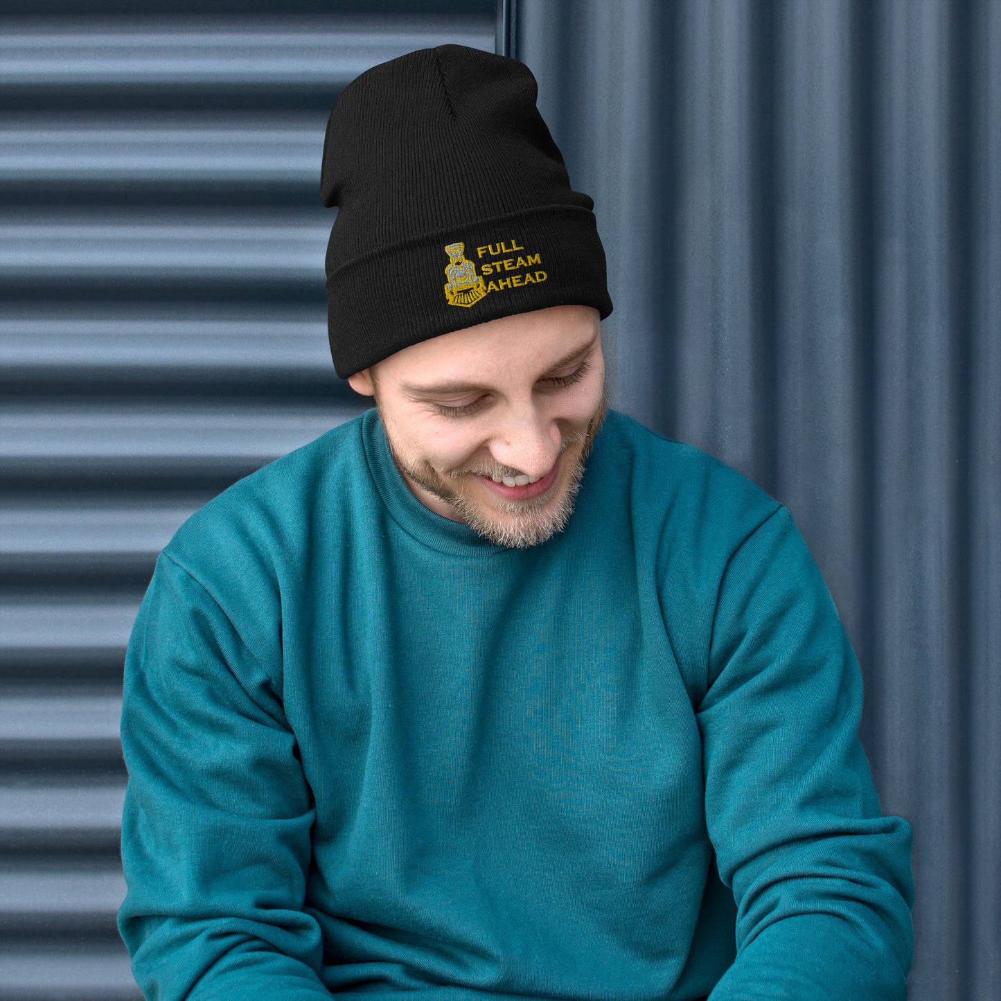 Full Steam Ahead Embroidered Beanie