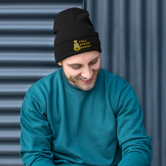 Full Steam Ahead Embroidered Beanie
