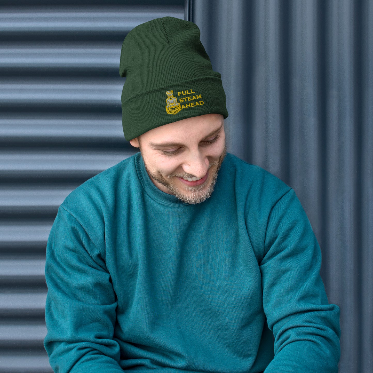 Full Steam Ahead Embroidered Beanie