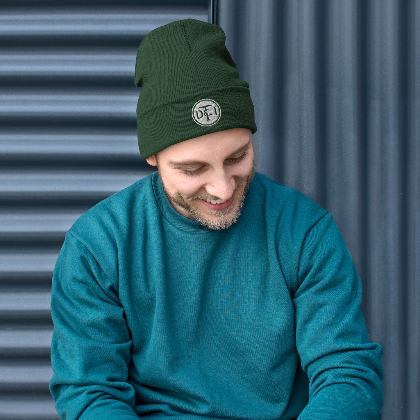 DTI Vintage White Embroidered Beanie