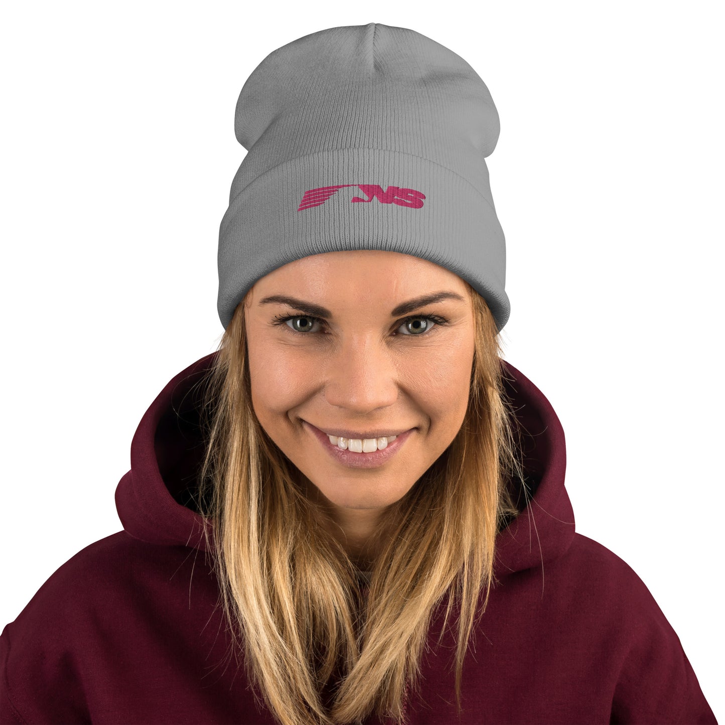 Pink NS Logo Embroidered Beanie