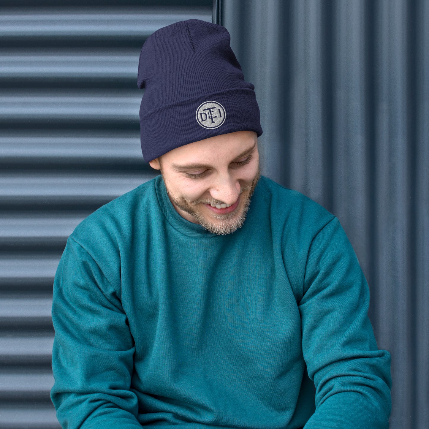 DTI Vintage White Embroidered Beanie