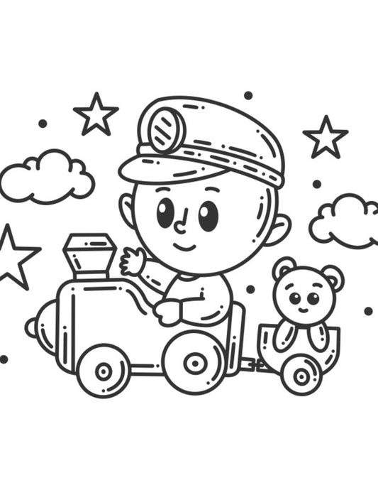 Little Locomotive Engineer Coloring Page Free Download