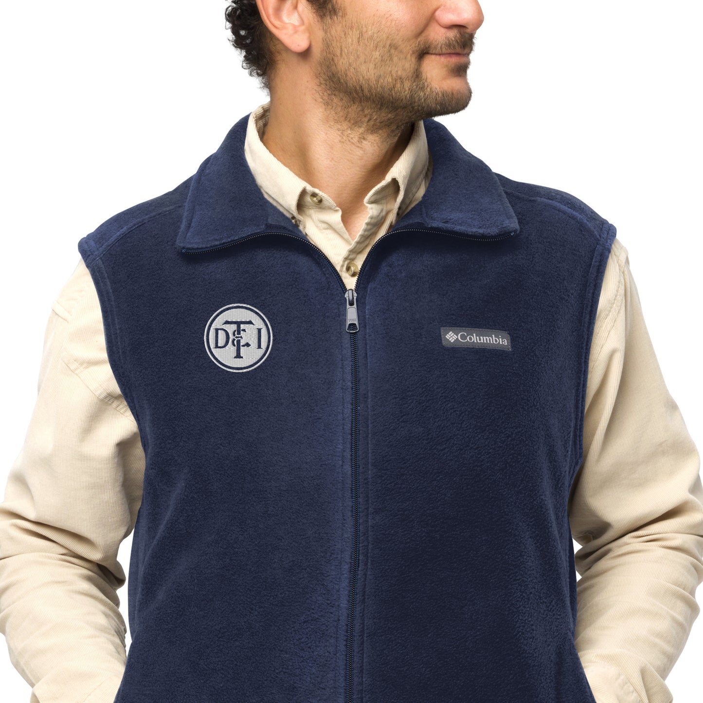 Detroit & Toledo Ironton [DT&I] Vintage White Logo Men’s Columbia fleece vest