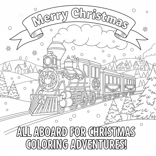 Free Christmas Train Coloring Book – Holiday Train Adventure Printable for Kids
