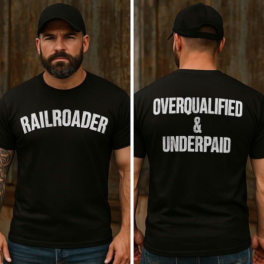 Railroader Overqualified & Underpaid Heavyweight Classic  T-Shirt