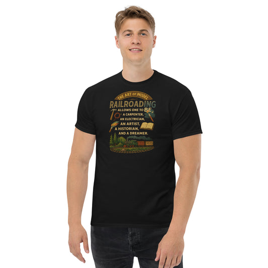The Art of Model Railroading T-Shirt | Vintage Train Hobby Tee for Model Railroaders