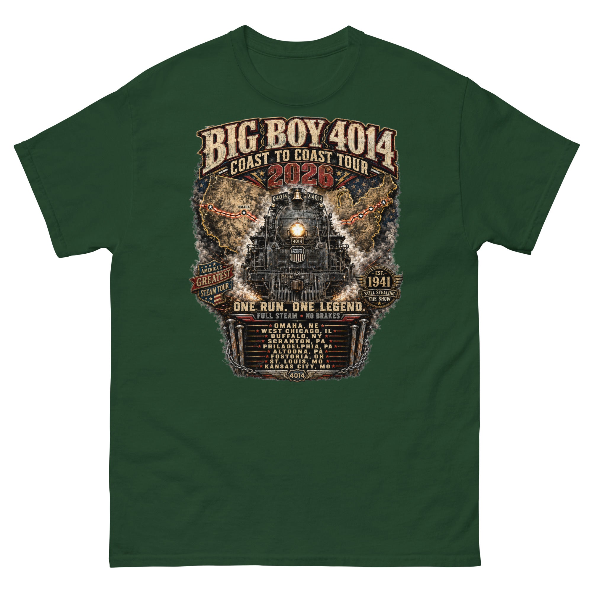 Big Boy 4014 Coast to Coast 2026 Tour Roster T-Shirt | Broken