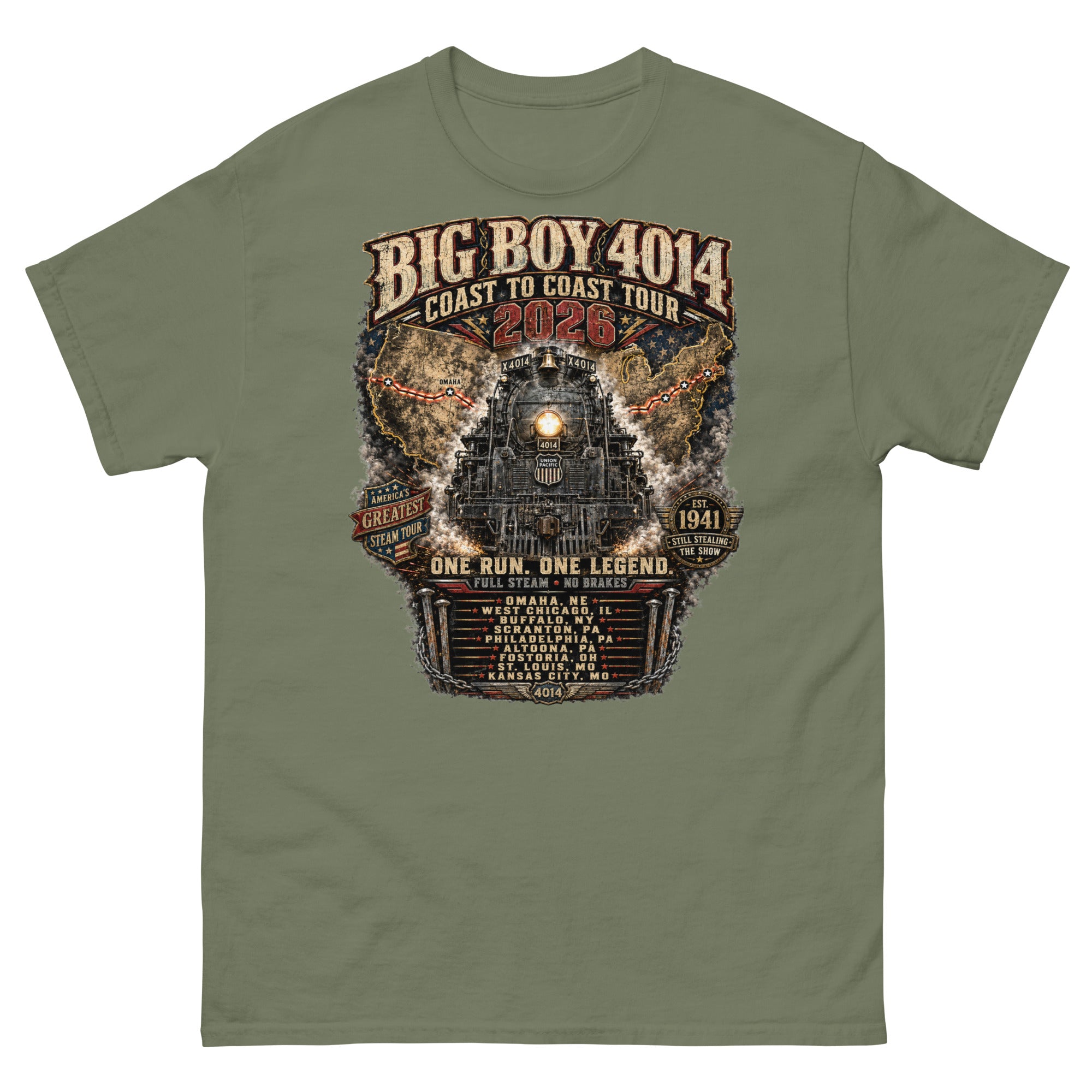 Big Boy 4014 Coast to Coast 2026 Tour Roster T-Shirt | Broken