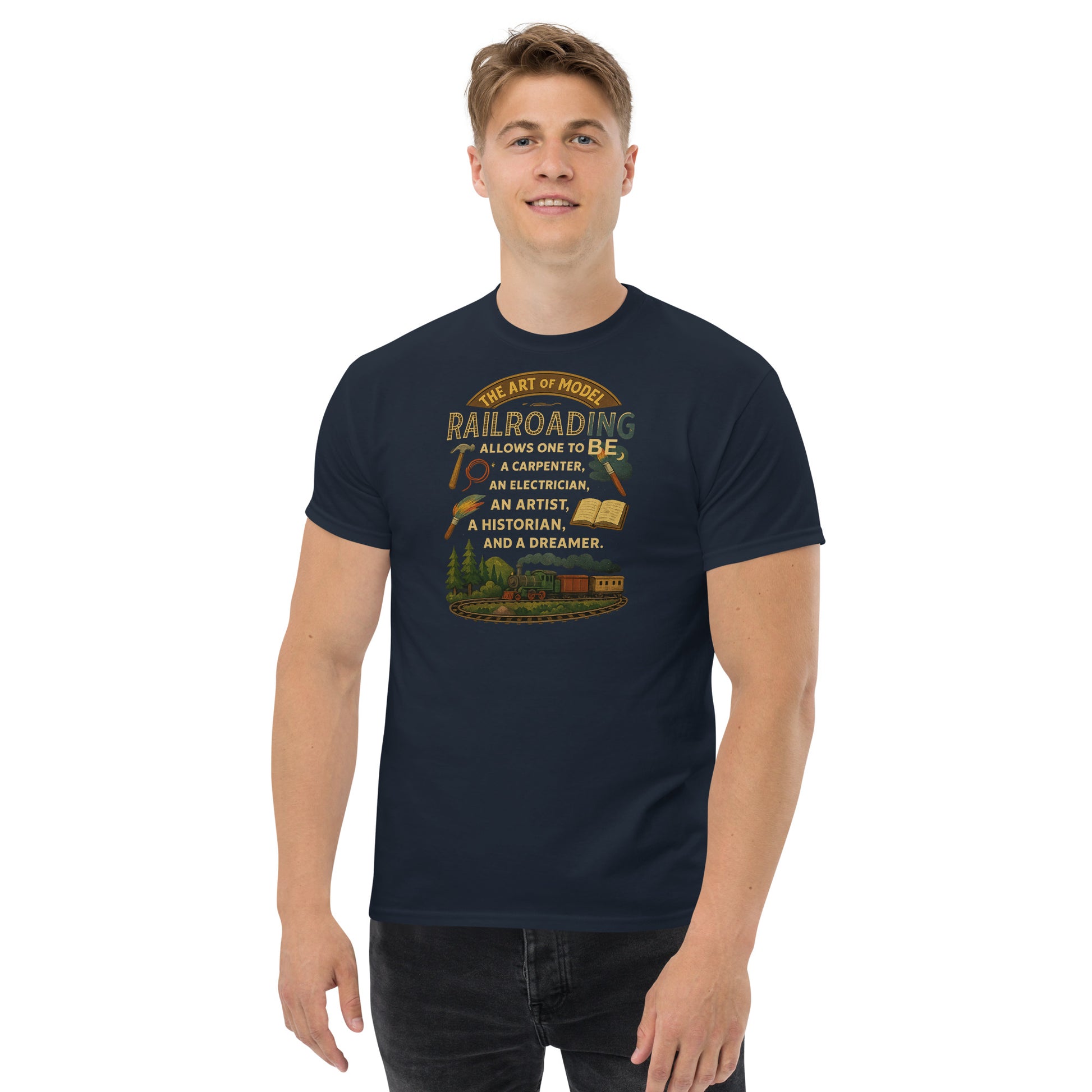 The Art of Model Railroading T-Shirt | Vintage Train Hobby Tee for Model Railroaders