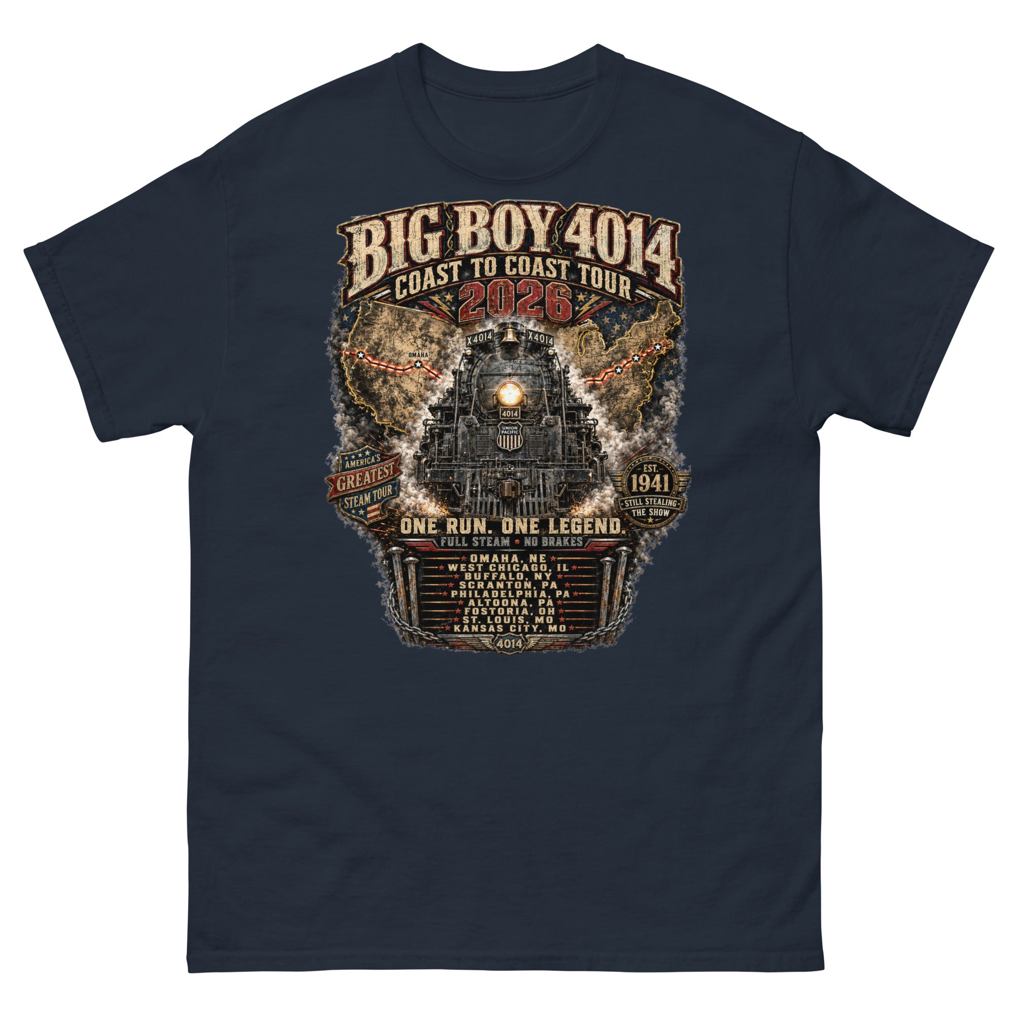 Big Boy 4014 Coast to Coast 2026 Tour Roster T-Shirt | Broken