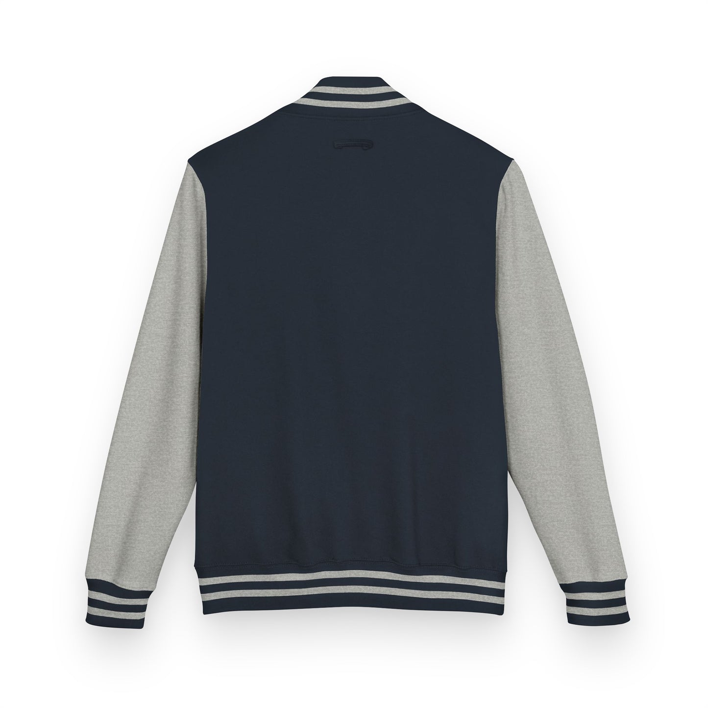 Navy and gray varsity jacket 
