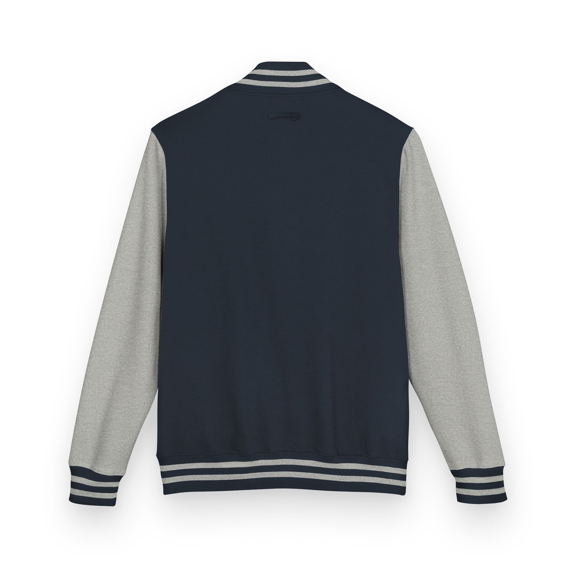 Navy and gray varsity jacket 