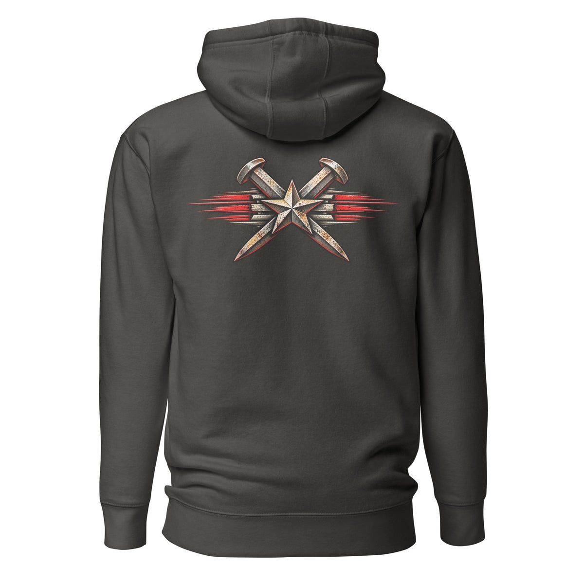Vintage Black Just One More Train Grunge premium hoodie, back view